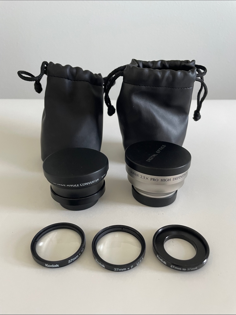 Camera Lenses: Kodak Super Wide Angle Converter 37mm, Digital Optics 2.5x Pro